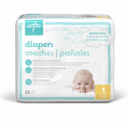 Medline Disposable Baby Diapers, Size 1 (8-14lbs)